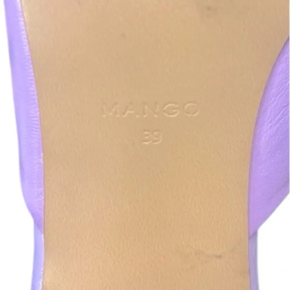 MANGO Womens Lavender Solid Leather Heels Size 8.5 - Picture 12 of 13